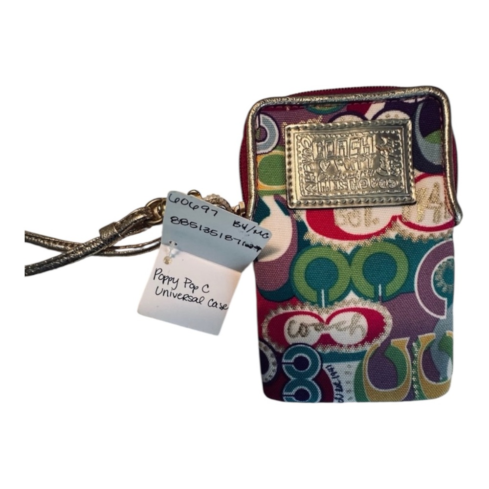 Coach NWT Very Rare Poppy Pop C Jazzy Signature Universal Wristlet